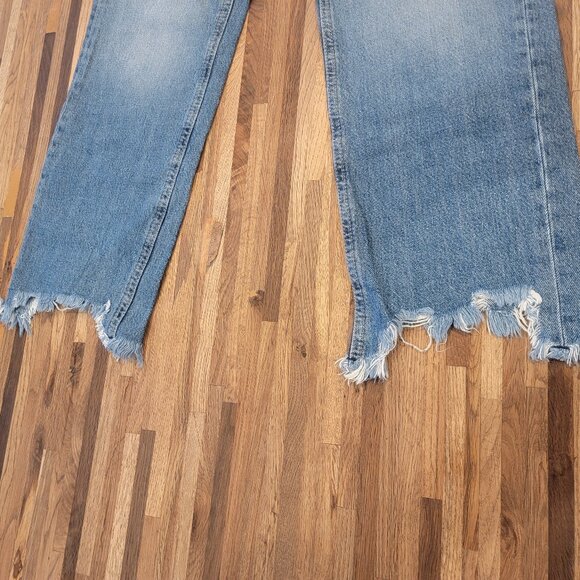 NWOT We the Free by Free People Maggie Denim Distressed Straight Leg Jeans - Picture 7 of 16